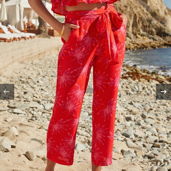 Maldives Floral Pocketed Tie Pants - Picture 3 of 7